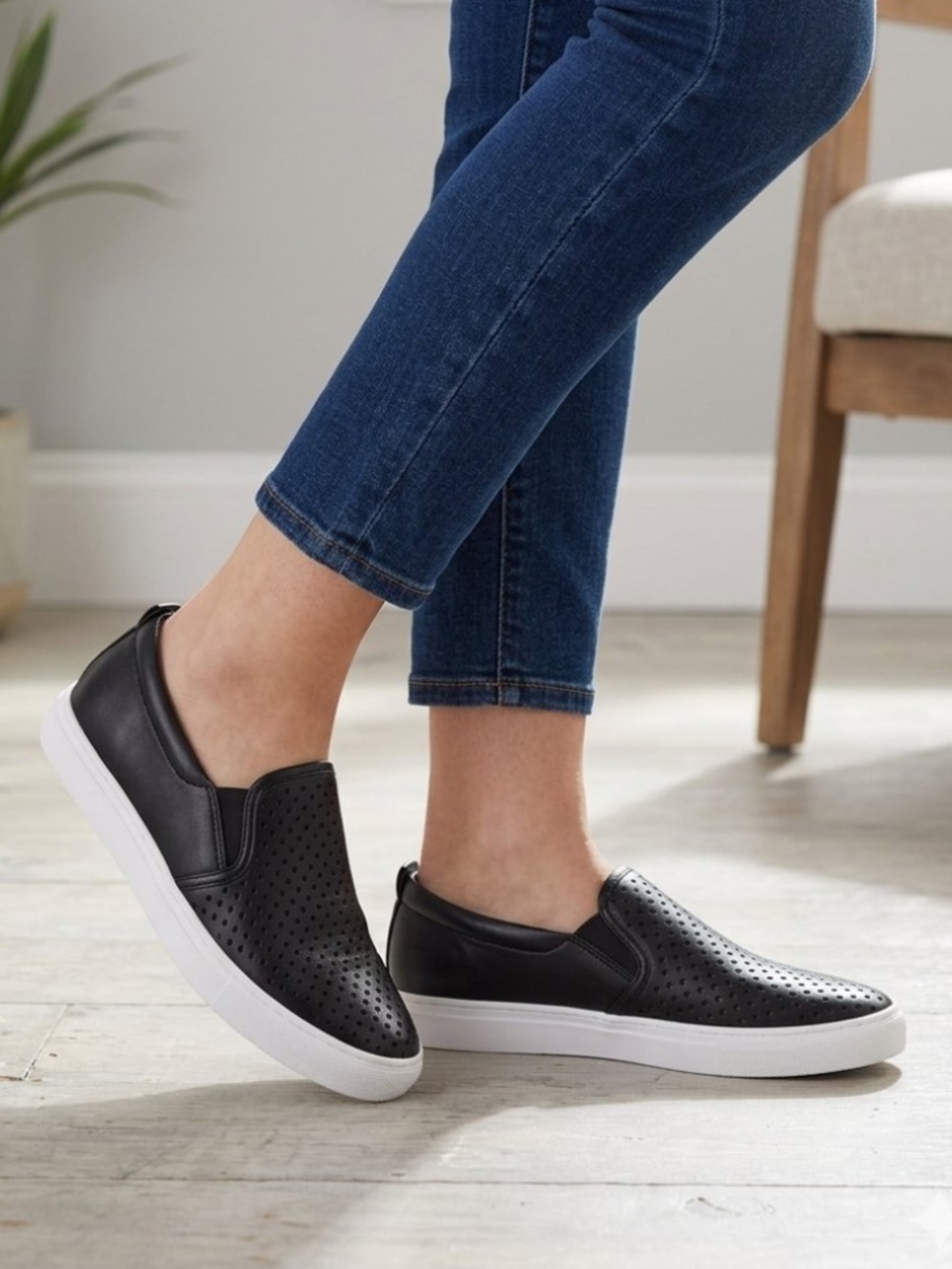 Nine West Black Perforated Slip-On Sneakers - Brand New Size 8.5